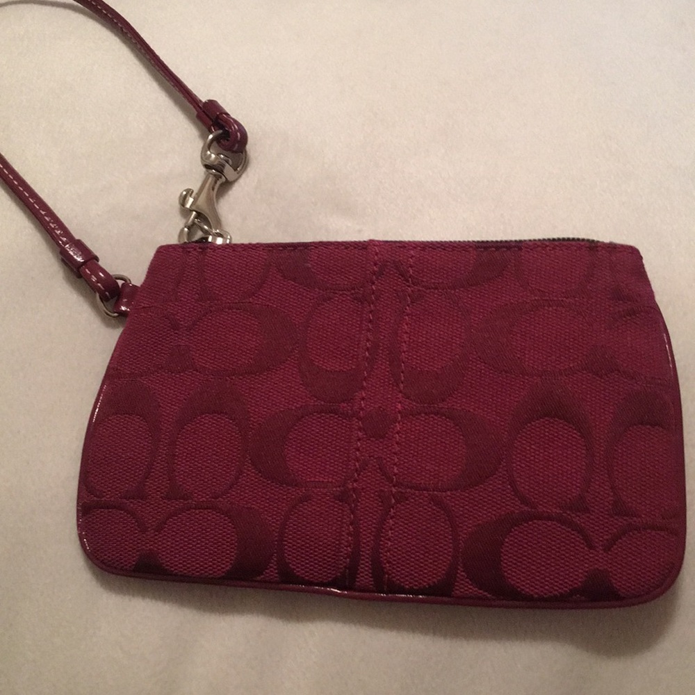 COACH red wristlet